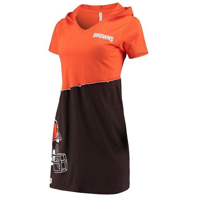 Womens Refried Apparel /Brown Cleveland Browns Sustainable Hooded Mini Dress Product Image