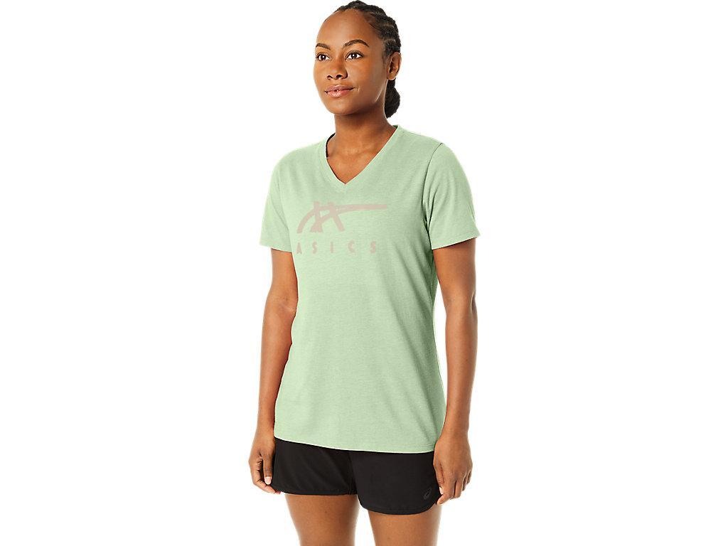 Womens ASICS Stripes V-Neck Product Image