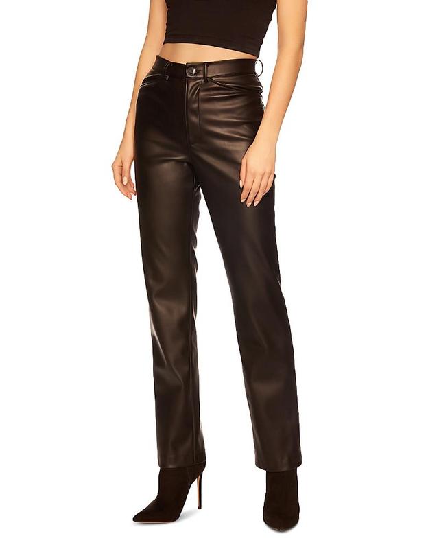 Womens Faux Leather Slim Pants Product Image