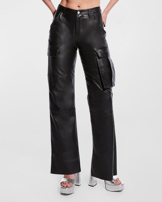 Womens Cole Upcycled Leather Cargo Pants Product Image