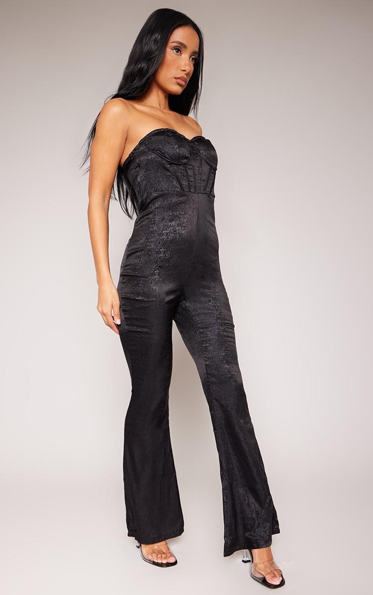 Black Metallic Corset Bandeau Jumpsuit Product Image