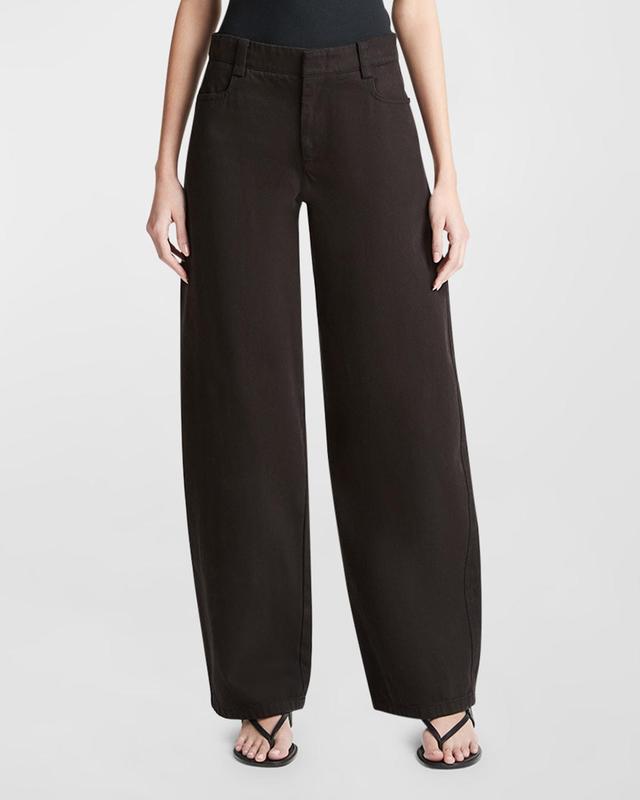 Vince Washed Cotton Twill Wide Leg Pants Product Image