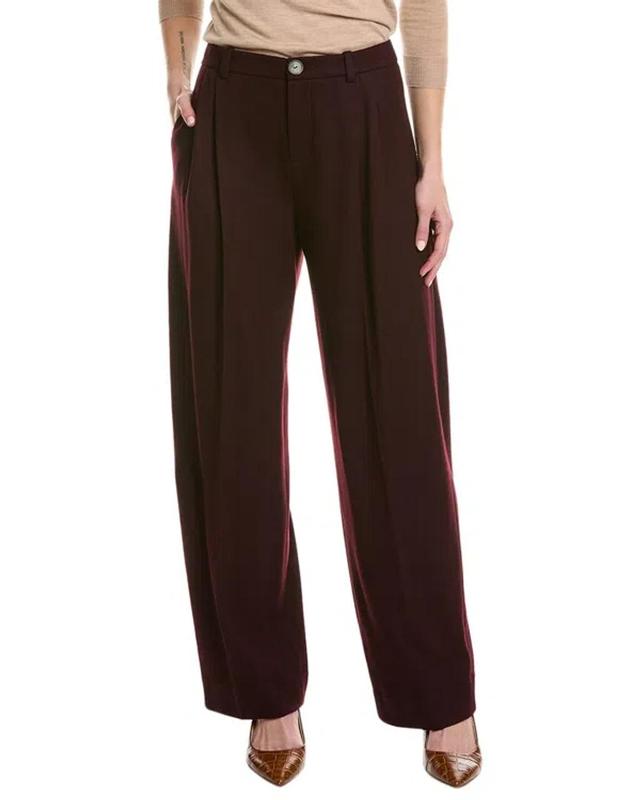 Pleat Front Wool-blend Pant In Red Product Image