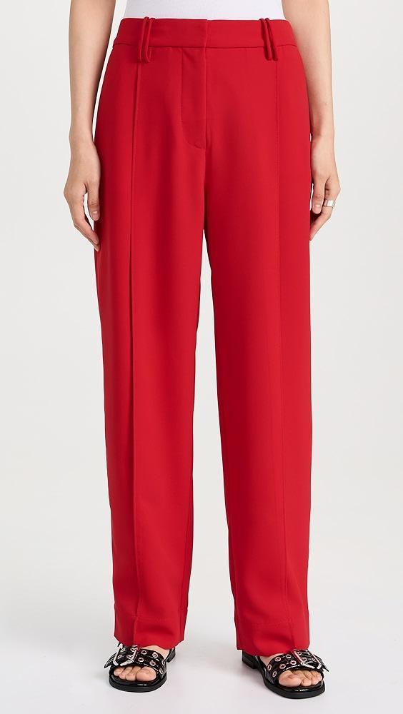 GANNI Light Twill Suiting Relaxed Pleated Pants | Shopbop Product Image