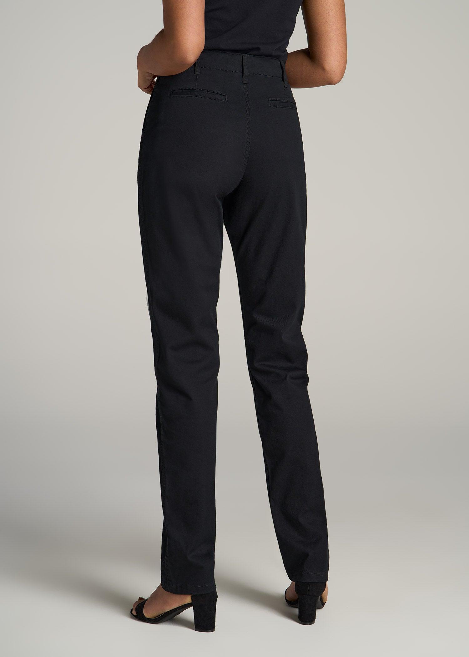 High Rise Tapered Chino Pants for Tall Women in Washed Black Product Image