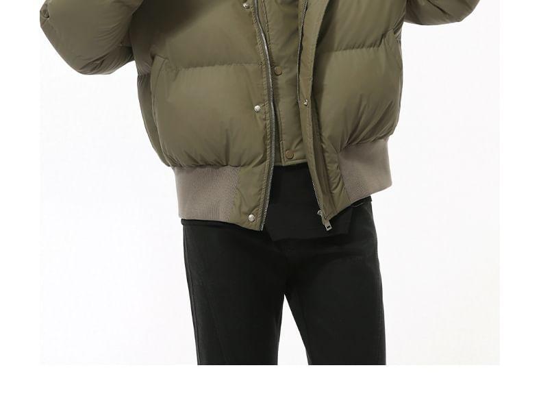 Couple Matching High Neck Zip-Up Puffer Jacket Product Image