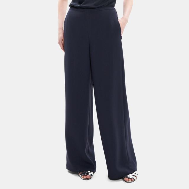 Oxford Crepe Wide-Leg Pull-On Pant | Theory Outlet Product Image