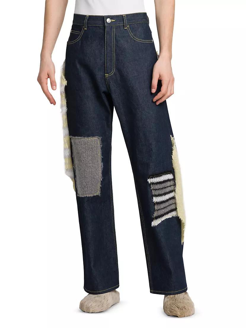 Mohair Patched Straight Jeans Product Image