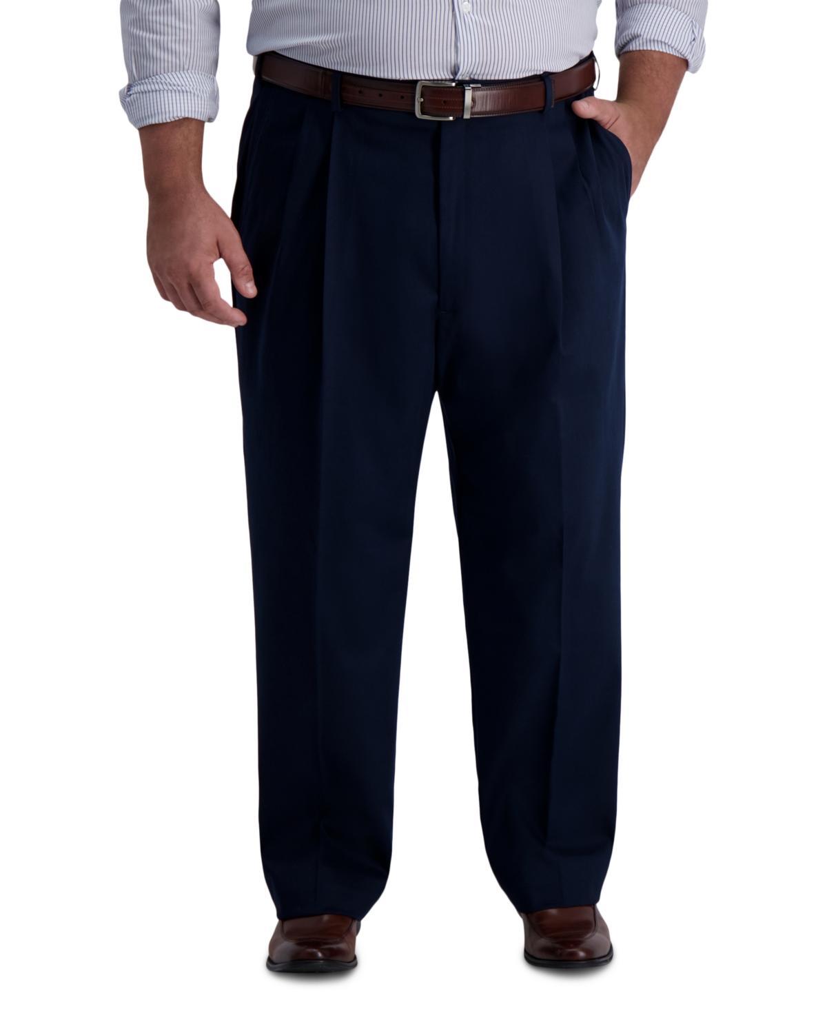 Haggar Mens Big & Tall Iron Free Premium Khaki Classic-Fit Pleated Pant Product Image