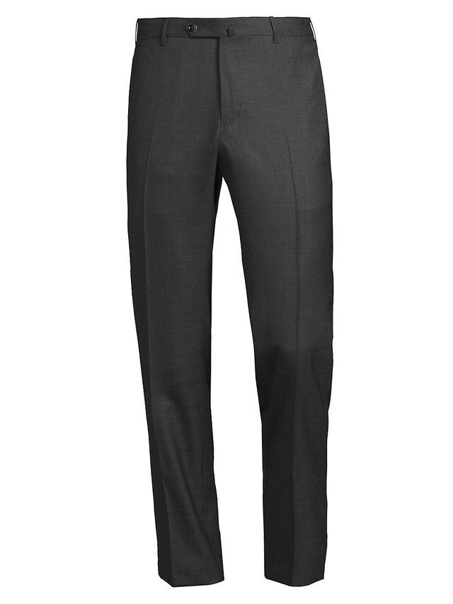 Mens Deluxe Super 160s Serge Wool Trousers Product Image