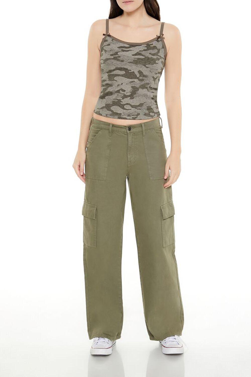 Camo Print Bow Cropped Cami | Forever 21 Product Image