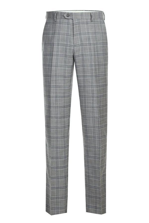 Regular Fit 2 Piece Suit Gray Plaid Product Image