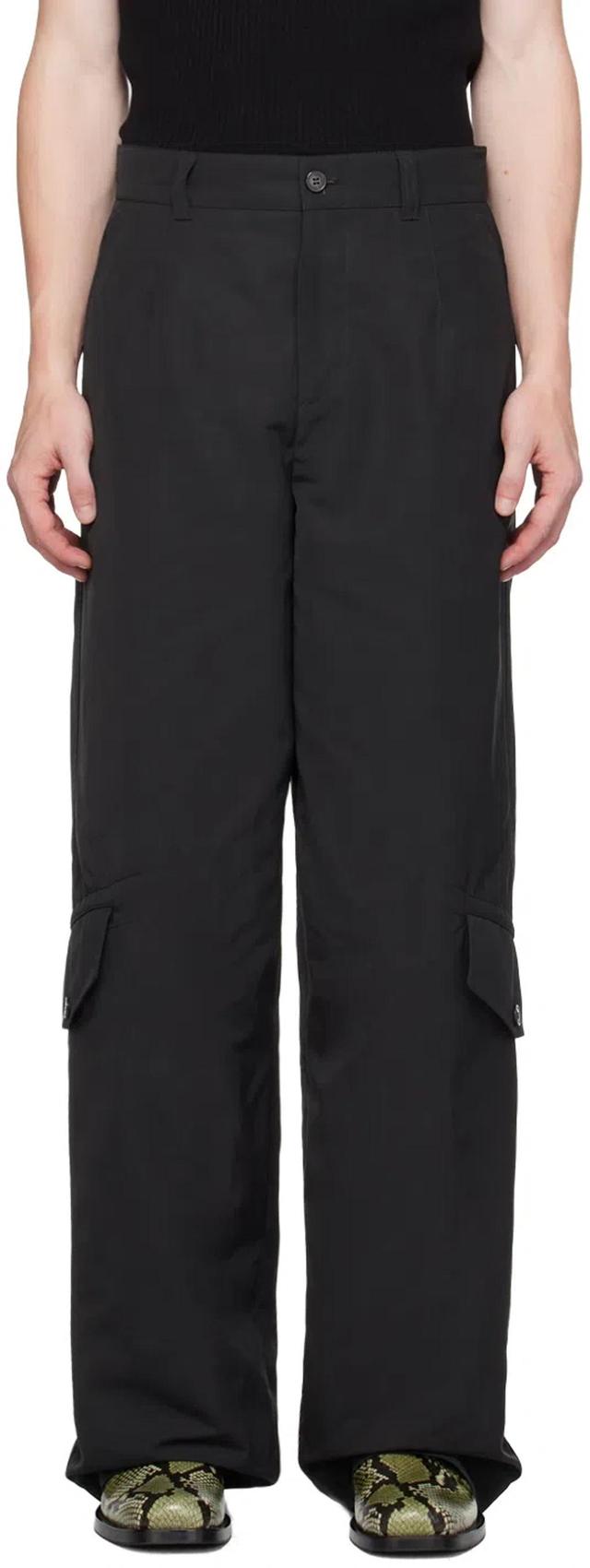 Black Loose Cargo Pants In Brown Product Image