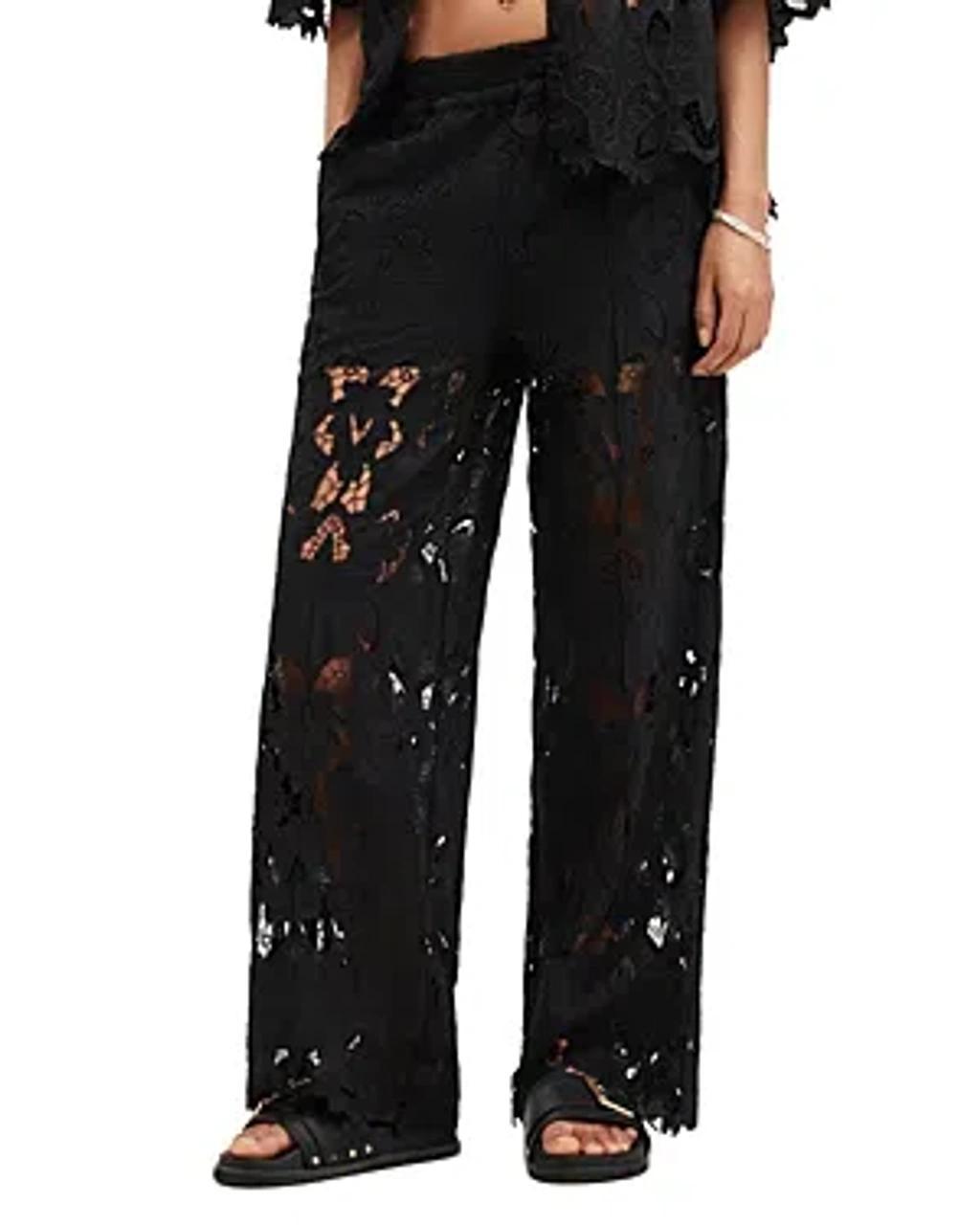 Charli Embroidered Straight Fit Pants In Black Product Image