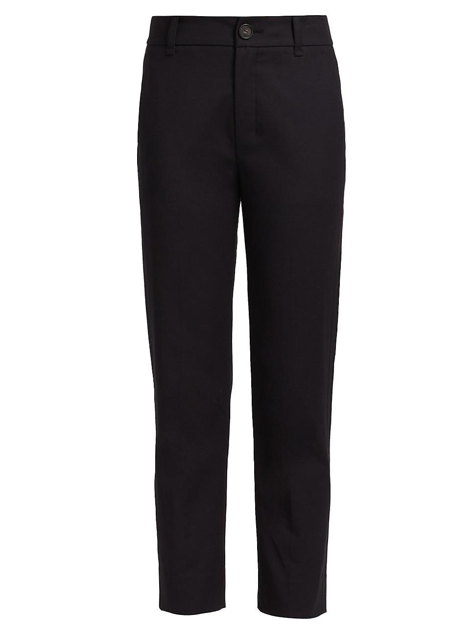 VINCE Cotton Blend Cigarette Trousers In Black Product Image