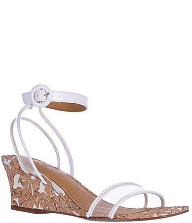 J. Renee Lavinia Clear Vinyl Cork Wedge Dress Sandals Product Image