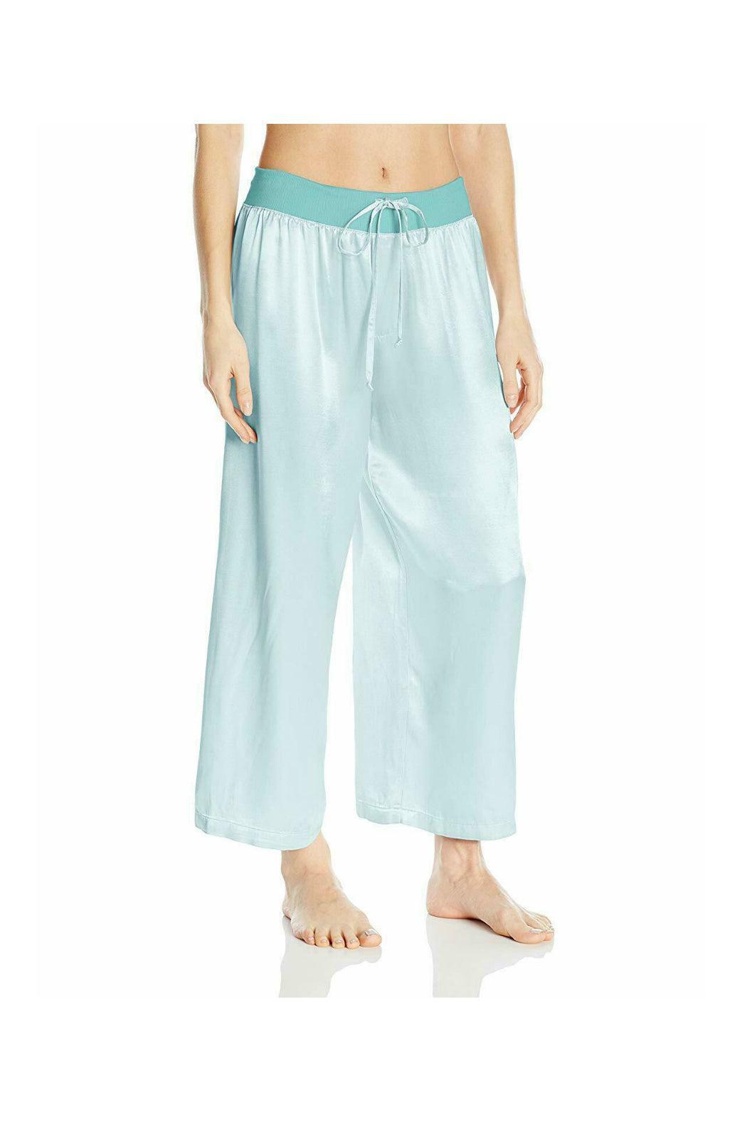 Satin Ankle Pant With Rib Waistband And Adjustable Drawstring Female Product Image