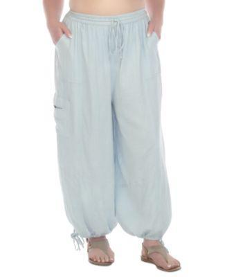 Plus Size Cotton Cover-Up Parachute Pants  Product Image