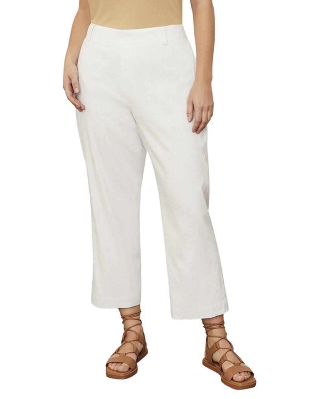 Plus Linen-blend Tapered Pull On Pant Product Image