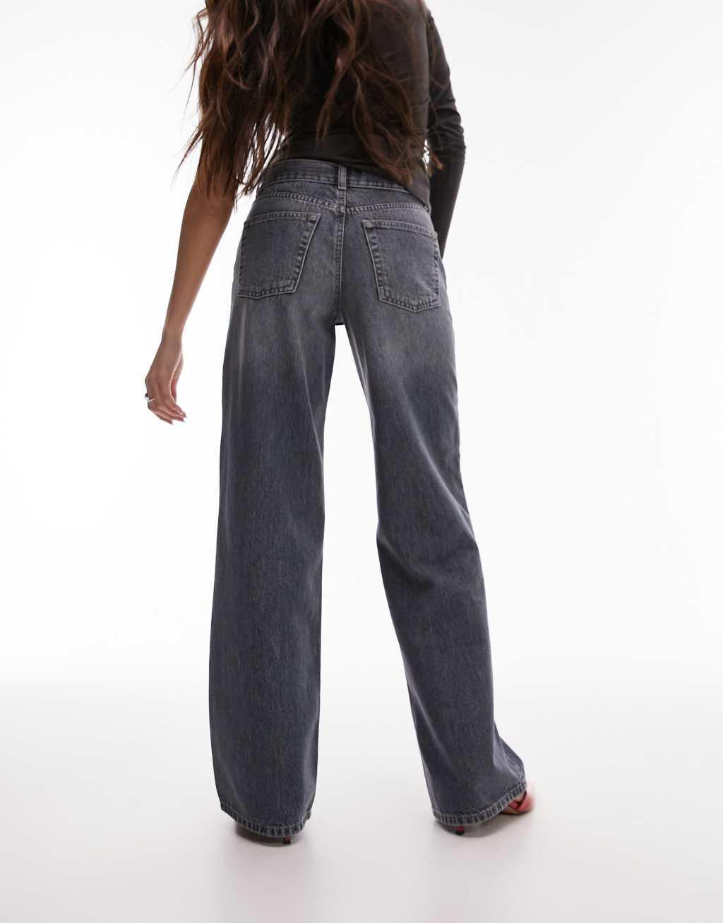 Topshop Ember low rise wide leg jeans Product Image