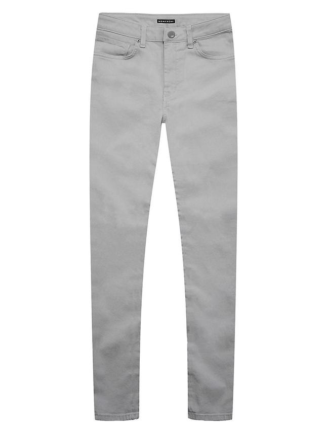 Monfrre Mens Brando Linen Blend Slim Fit Jeans - Light Grey Product Image