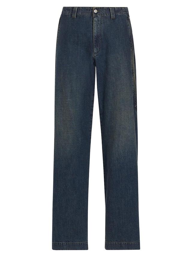 Mens Flat-Front Denim Pants Product Image