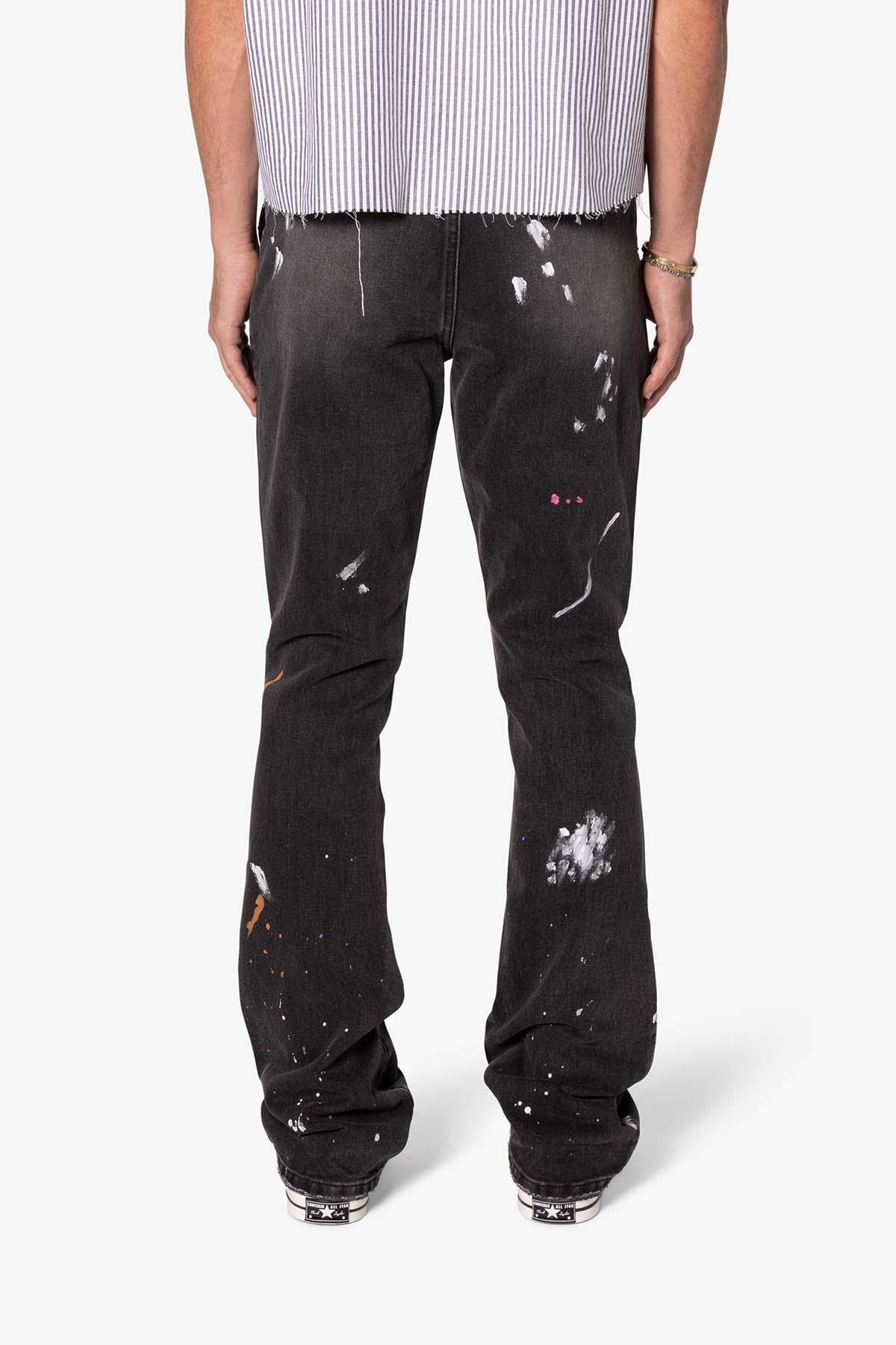 B679 Worn In Painted Pants - Washed Black Product Image