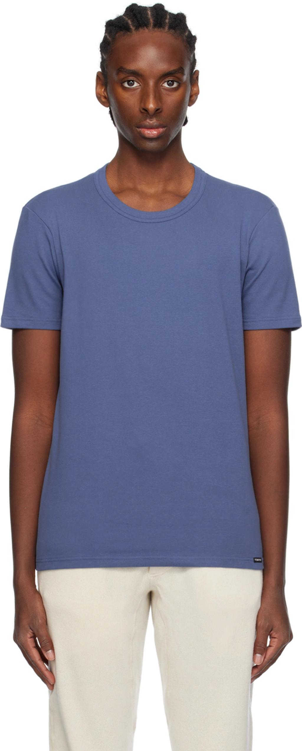 Blue Crewneck T-shirt In 434 High Blue Product Image