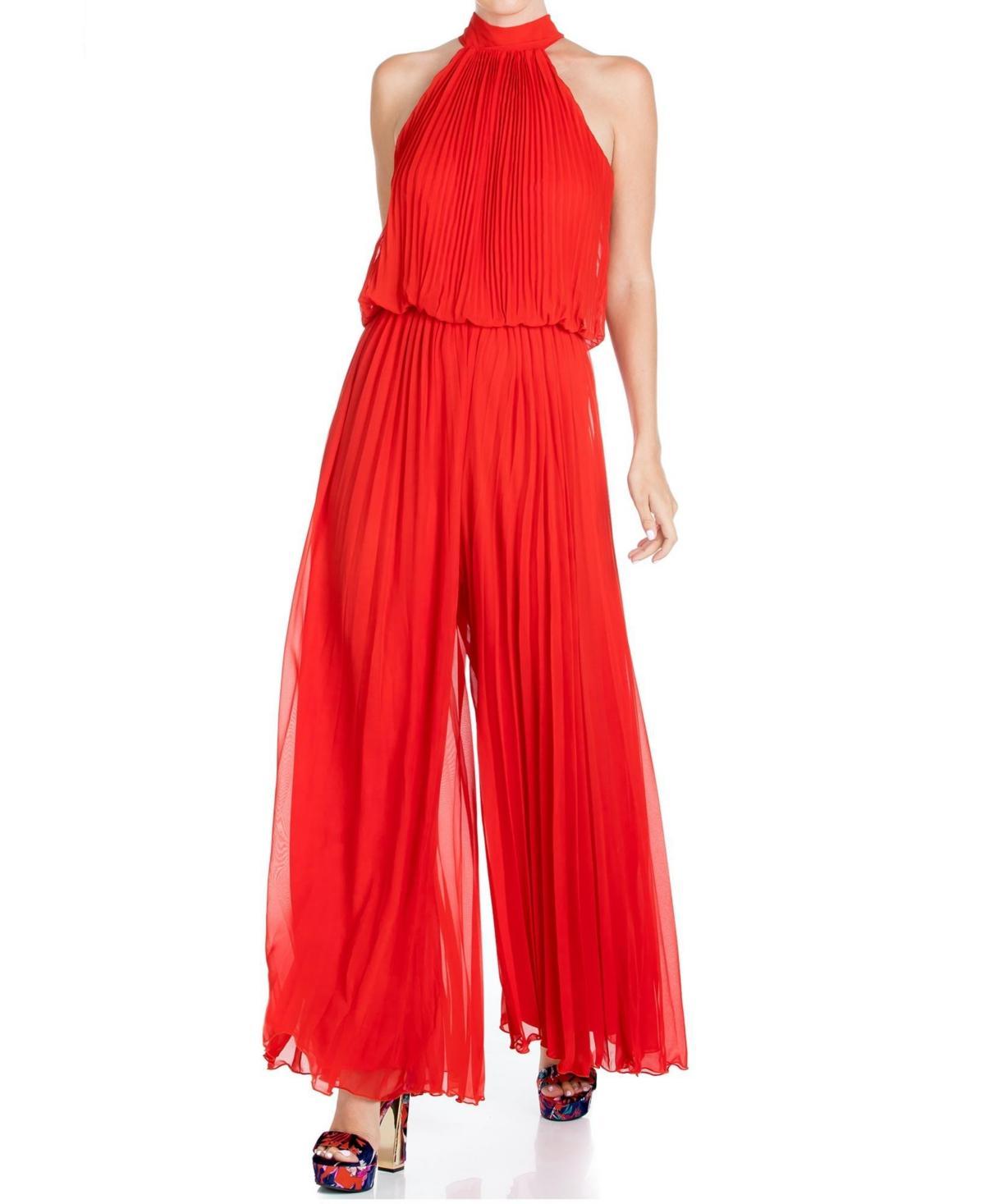 Womens Wild Orchid Pleat Jumpsuit Product Image