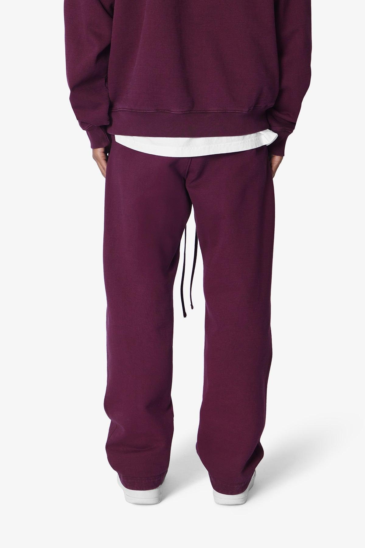 Heavy Relaxed Every Day Sweatpants - Burgundy Product Image