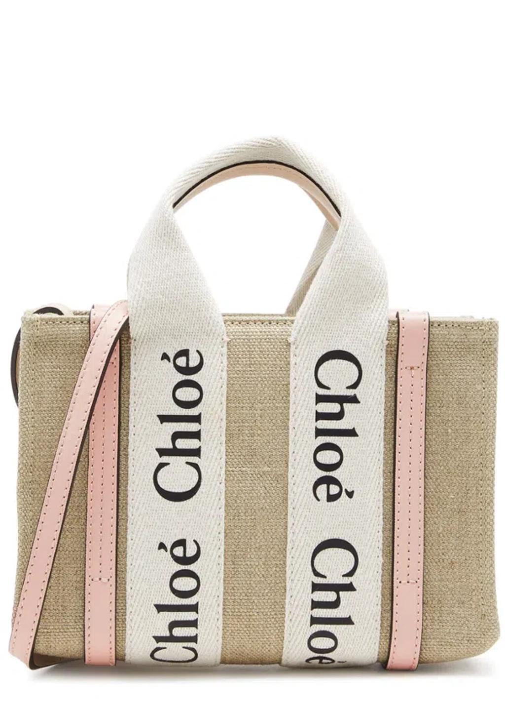 Small Woody Canvas Top Handle Bag In Pink Product Image