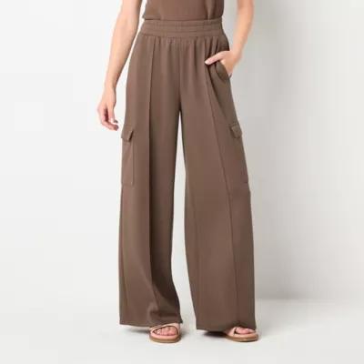 Stylus Womens Mid Rise Wide Leg Cargo Pant Product Image