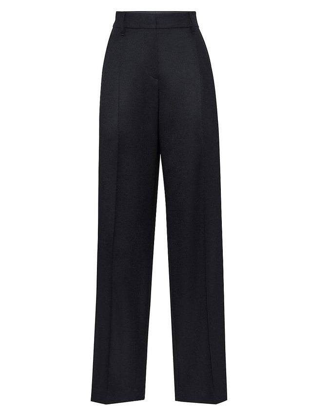 Womens Virgin Wool and Cashmere Loose Straight Trousers Product Image