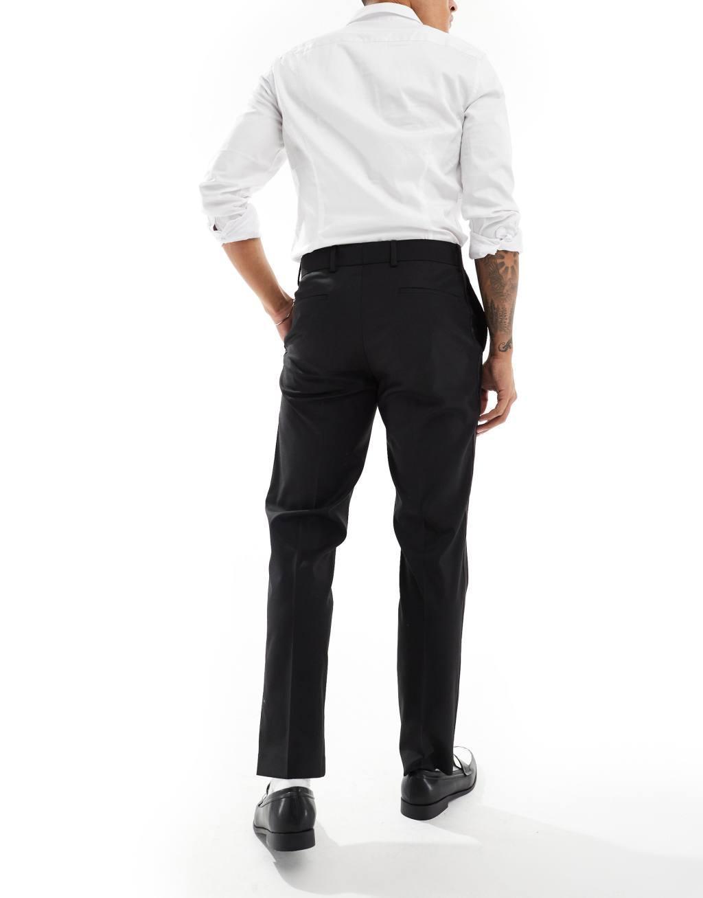 River Island tux suit pants in black Product Image