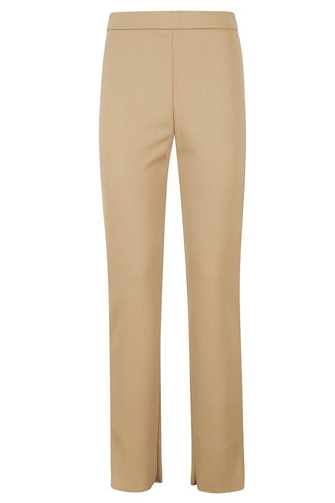 MAX MARA Studio High Waist Stretch Trousers In Beige Product Image