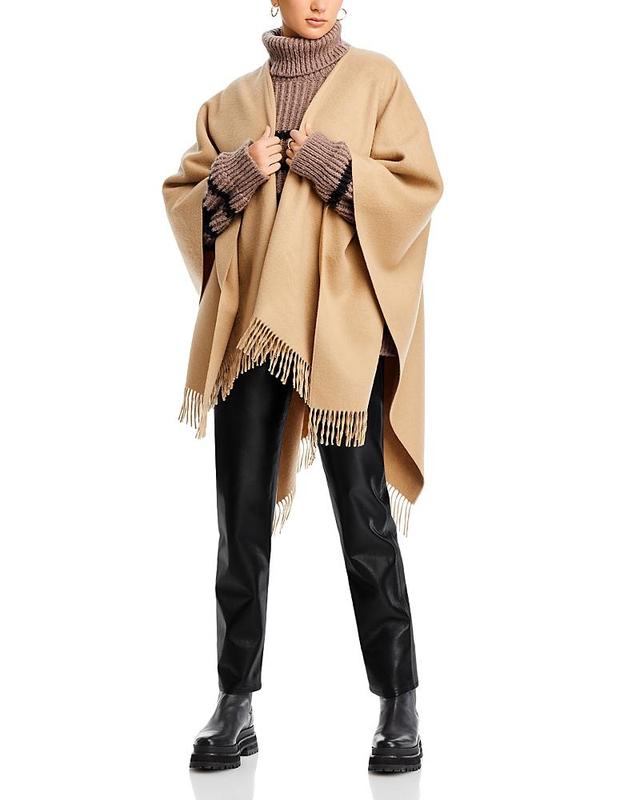 Womens Double-Face Wool-Cashmere Cape Product Image