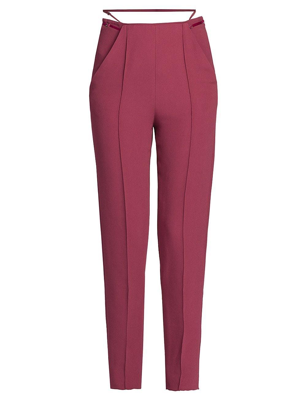 Womens Pleated Strappy-Waist Trousers Product Image