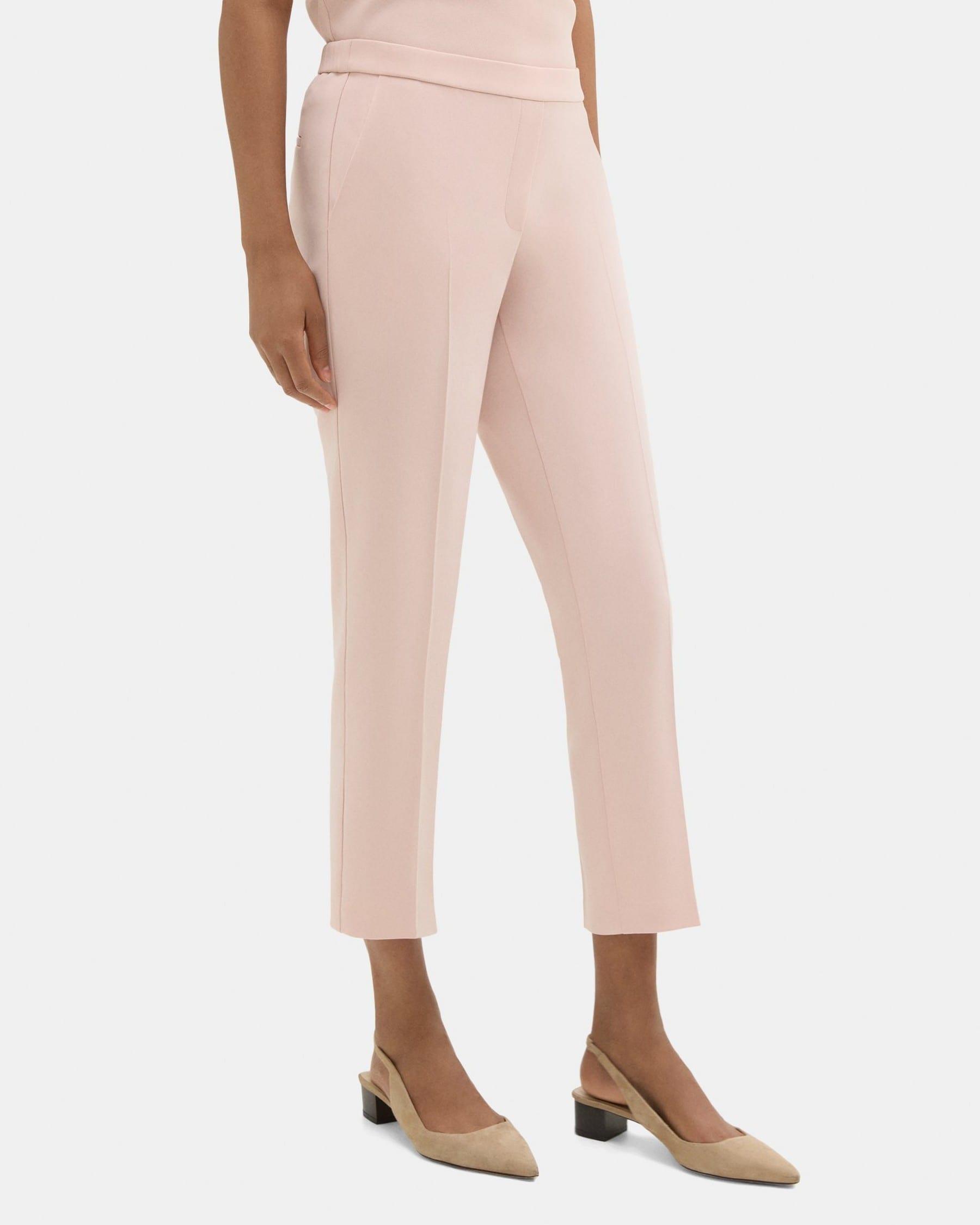 Slim Cropped Pull-On Pant in Crepe Product Image