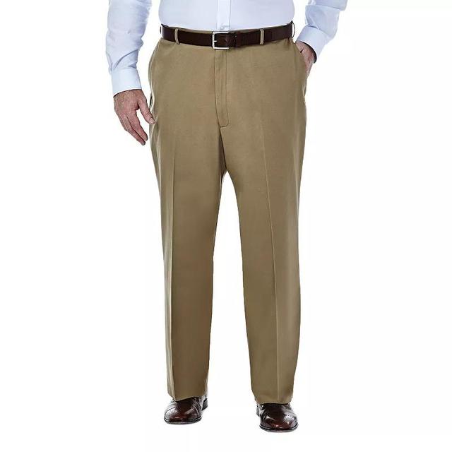 Big & Tall Haggar Premium Stretch No-Iron Khaki Flat-Front Pants, Mens Brown Product Image