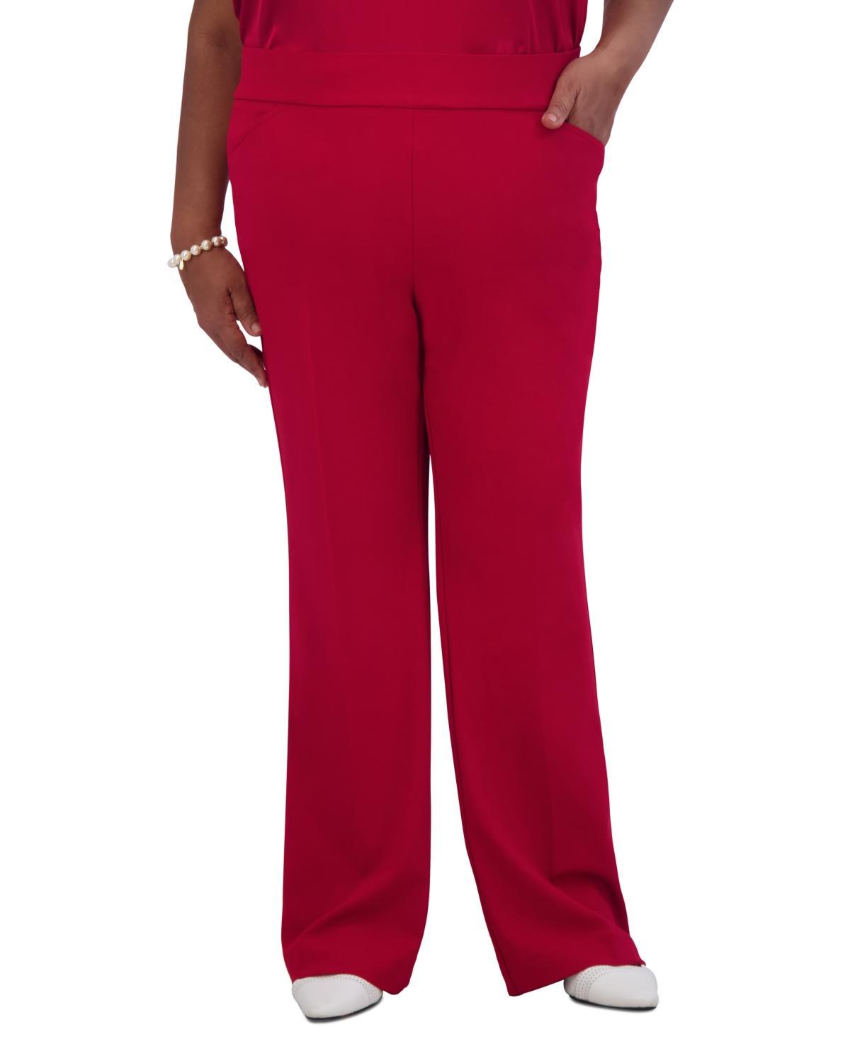 Kasper Womens High-Rise Pull-On Flare Pants Product Image