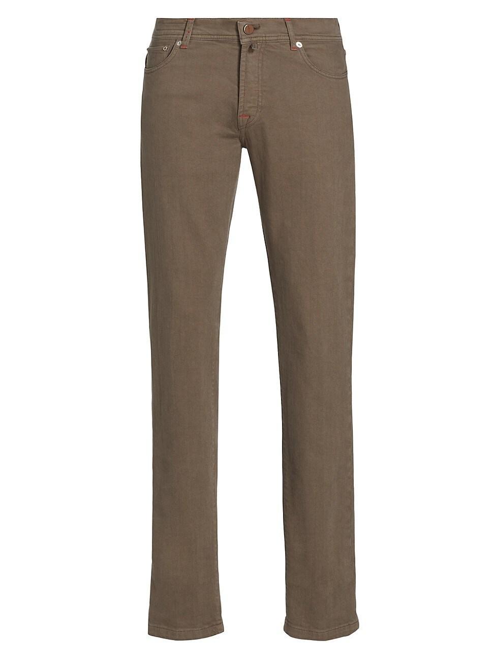 Mens Stretch Cotton Mid-Rise Straight-Leg Pants Product Image