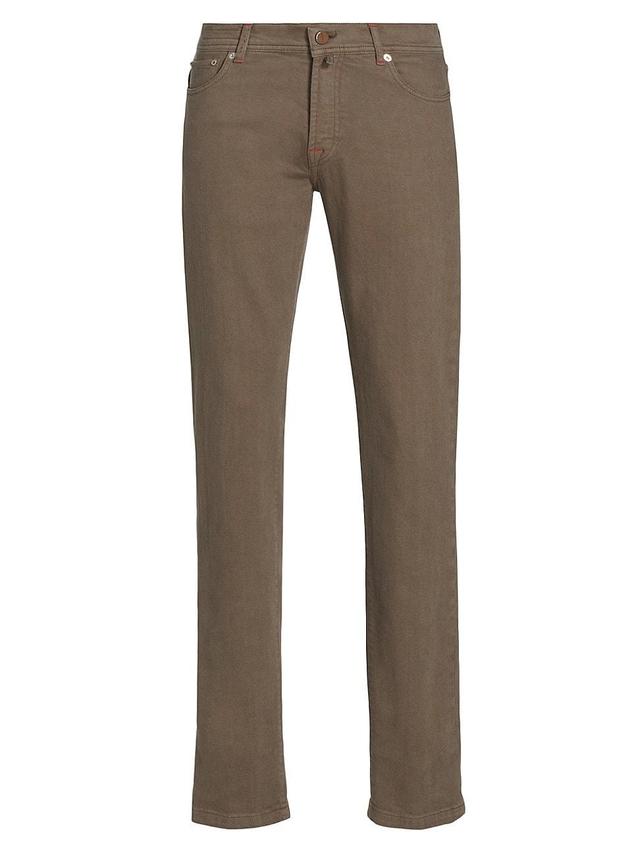 Mens Stretch Cotton Mid-Rise Straight-Leg Pants Product Image