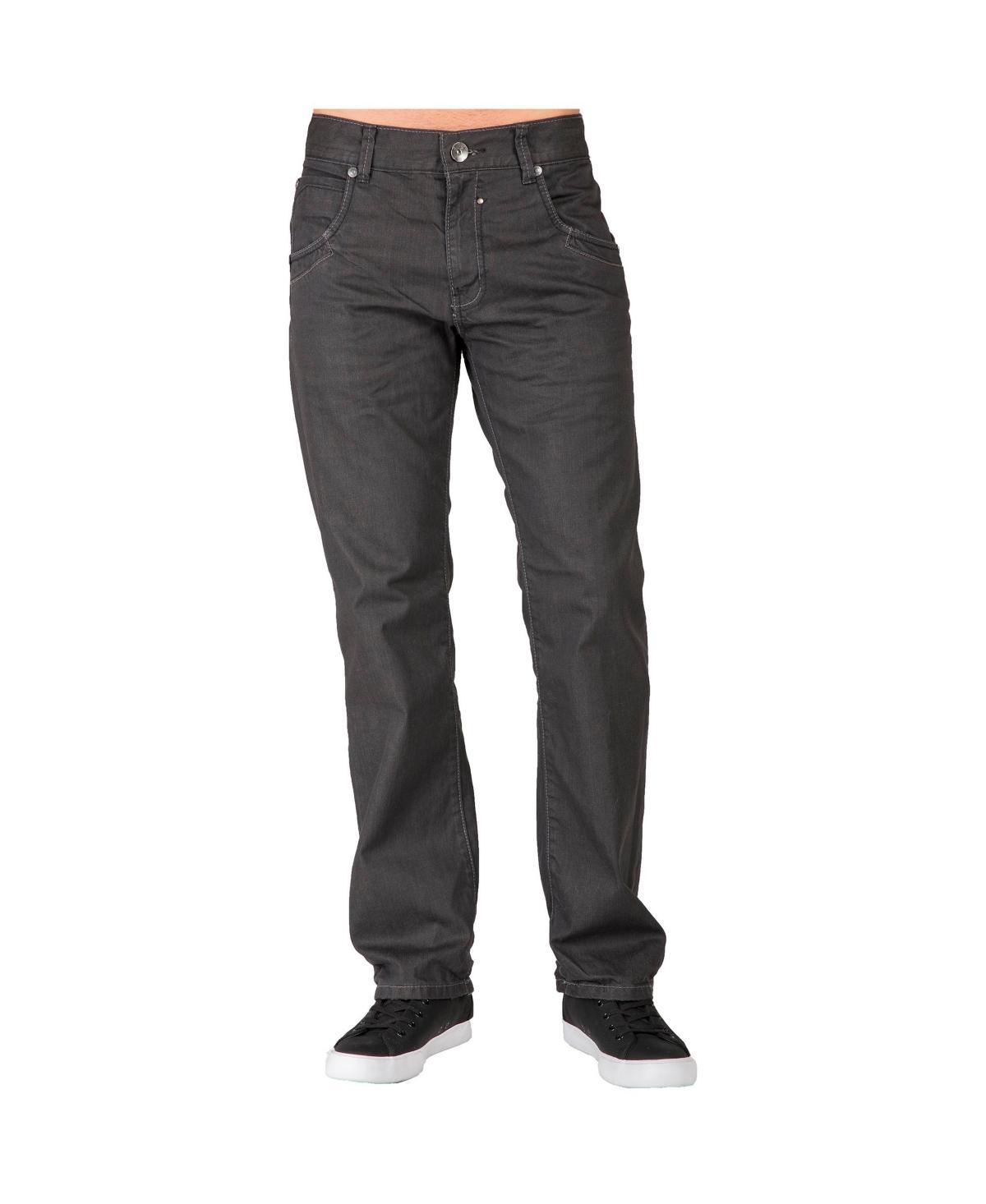 Mens Relaxed Straight Leg coated Black Premium Denim Jeans Zipper Pocket Product Image