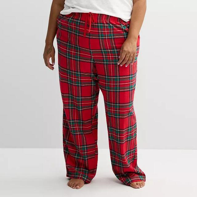 Plus Size Sonoma Goods For Life Flannel Pajama Pants, Womens Product Image