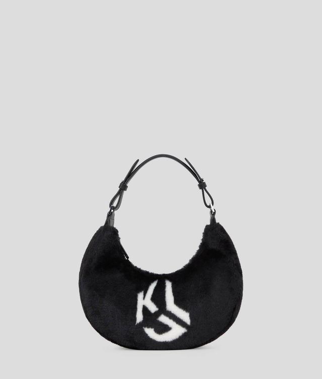 KLJ FAUX-FUR HALF-MOON SHOULDER BAG Product Image