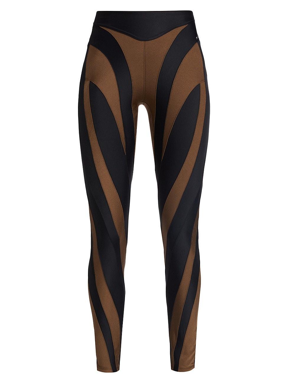 Womens Panelled Mid-Rise Leggings Product Image