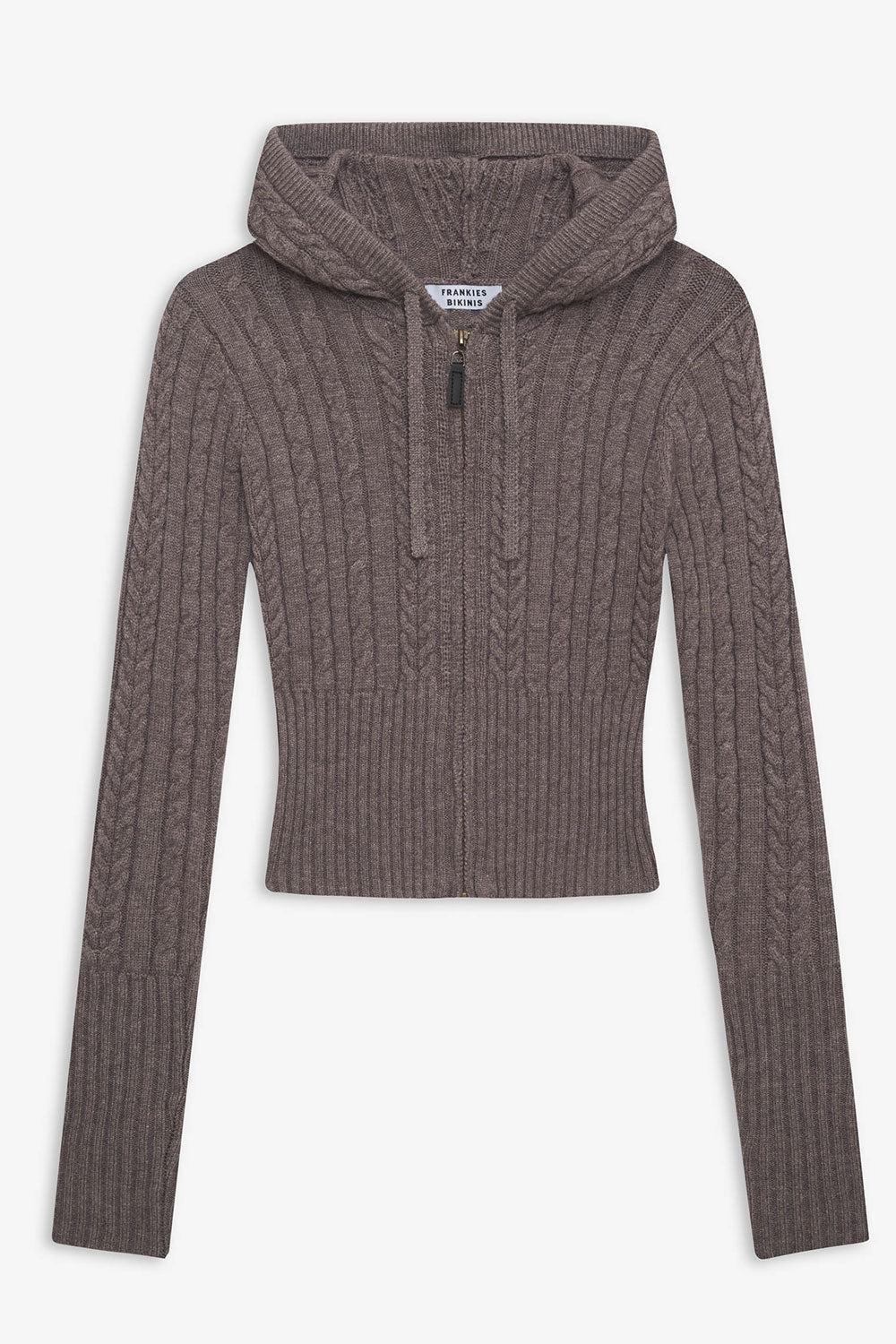 Aimee Cable Cloud Knit Hoodie - Dark Pearl Product Image