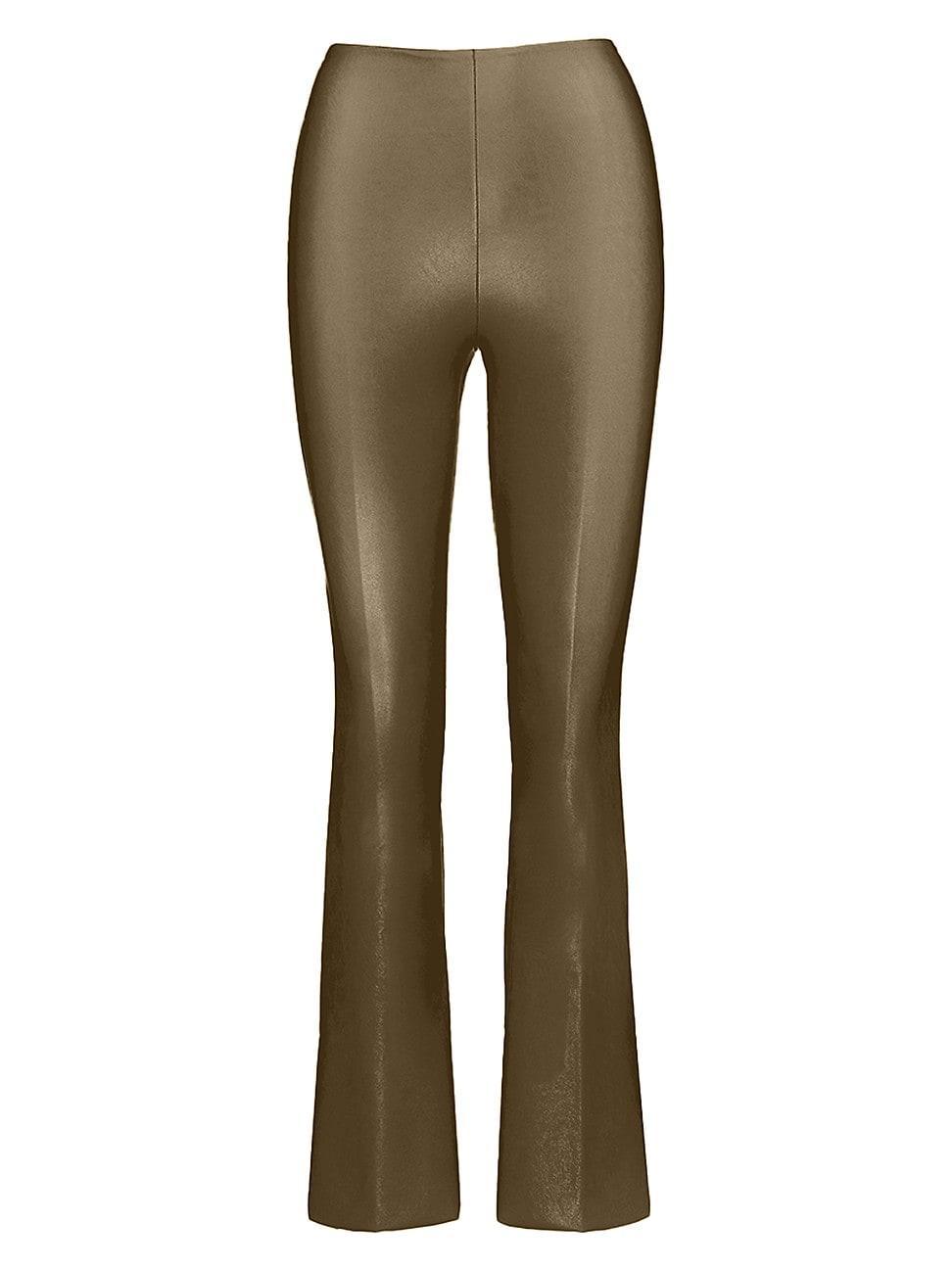 Womens Faux Leather Flared Leggings product image