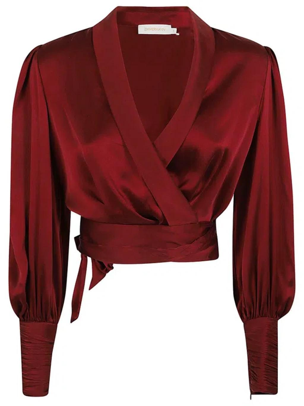 Wrap Top In Red Product Image