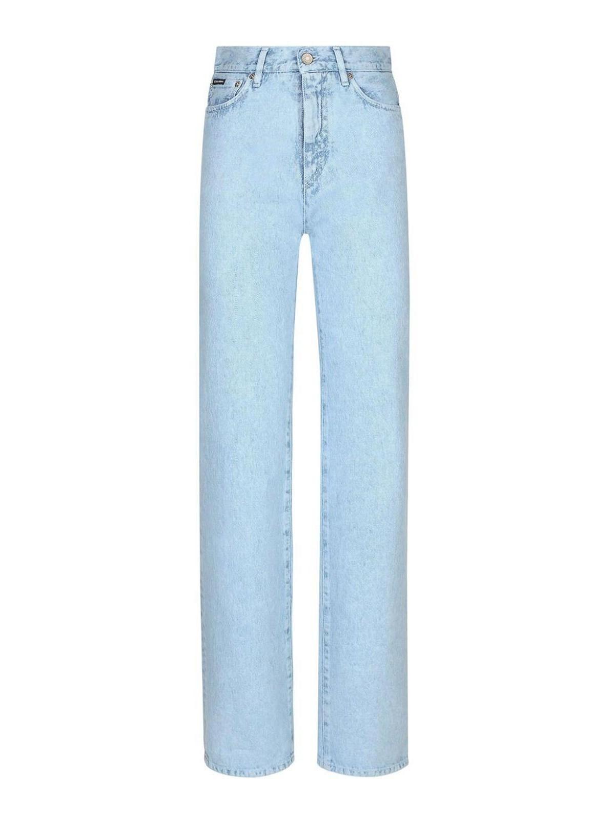 DOLCE & GABBANA Flared Cotton Denim Jeans In Blue Product Image